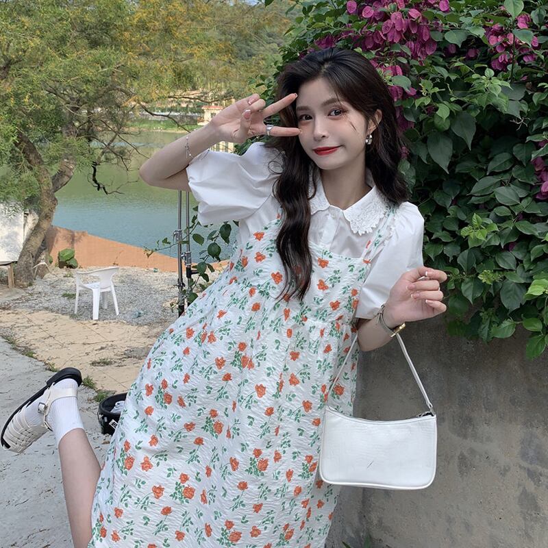 フローラルドレス サマースカート 大人ガーリー スウィート キュート カジュアル 夏物 花柄 スーパーモール24937476471