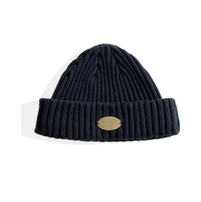 Navy solid knit beanie hat