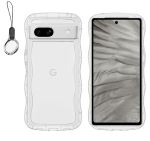 【努力特価】Google Pixel 7A ケース クリア ウェーブ ピクセル 7a ソフト TPU うねうね 透明 ケース マツと感 人気 韓国 耐衝撃 なみなみ カバー 滑り止め 薄型 軽量 おしゃれ 黄ばみなし アクスタが入る スマホケース pixel7A おしゃれ 落下防止 ワイヤレス充電対応 ストラップホール付き グーグルピクセル7a なみなみ カバー6.1インチ（7Aクリア)