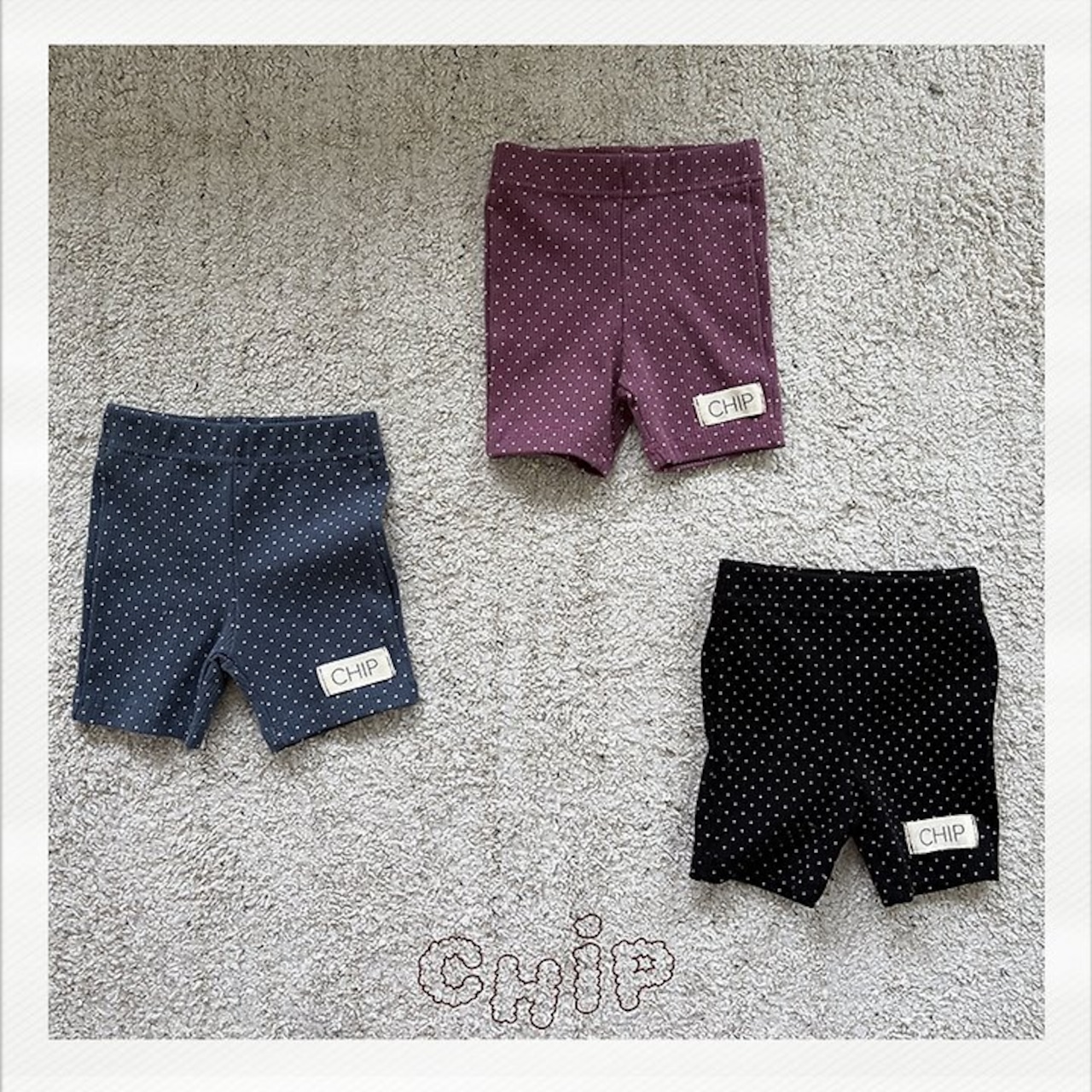 韓国子供服 / CHIP / 26Autumn /ドット5分丈パンツ / 秋服 *1~4*