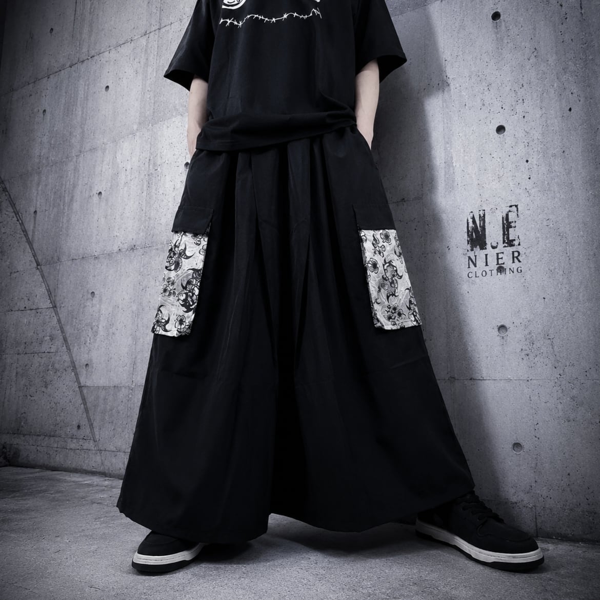 お*元様 racing rave pants y2k あおば着用似 ポーカーズ 九尾の日特別39%OFF》4POCKET WIDE PANTS【桜×九尾】 | NIER CLOTHING