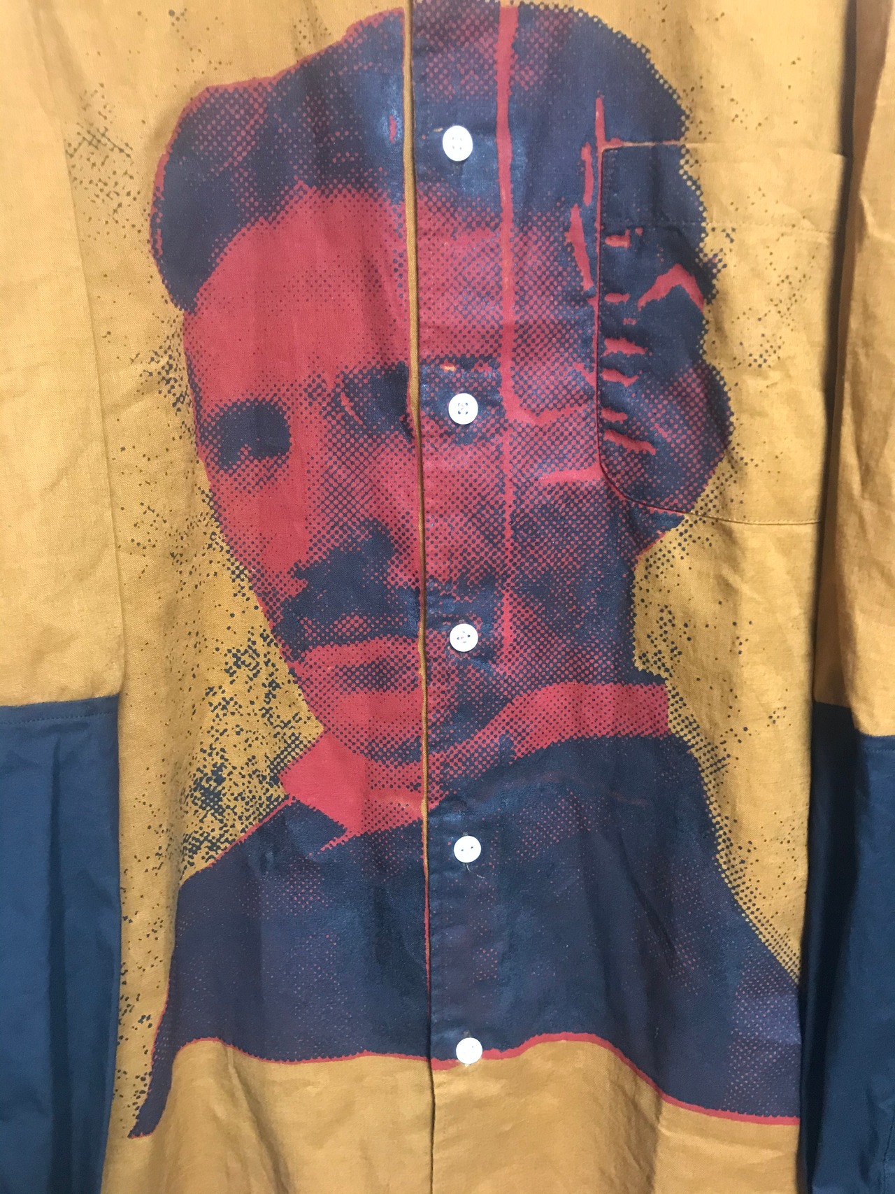 UNFINISHED麻切り替えシャツニコラテスラ