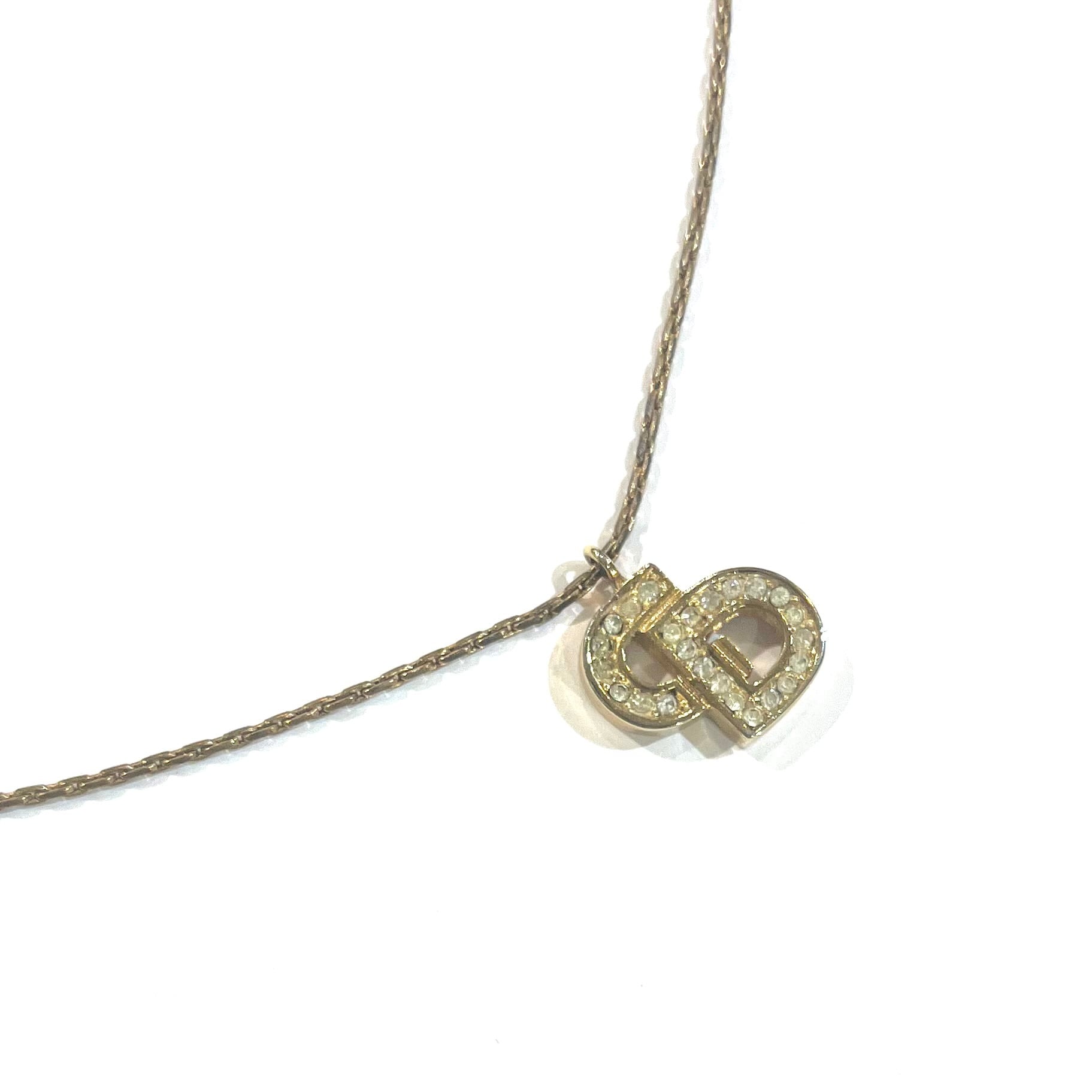 SALE【Christian Dior】 1147 DIOR CD ロゴストーンネックレス