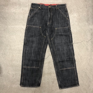 00s REVOLVER/Double Knee Denim pants/42/ダブルニーデニムパンツ/ワイドパンツ/ボトム/ブラック/リボルバー