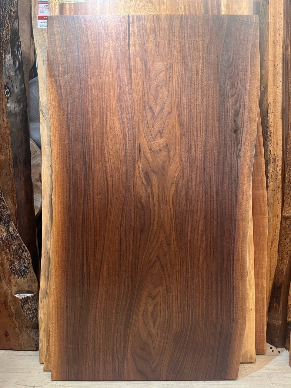OUTLET】ウォールナット_1520×830-735×55_新宿店_テーブル天板/一枚板