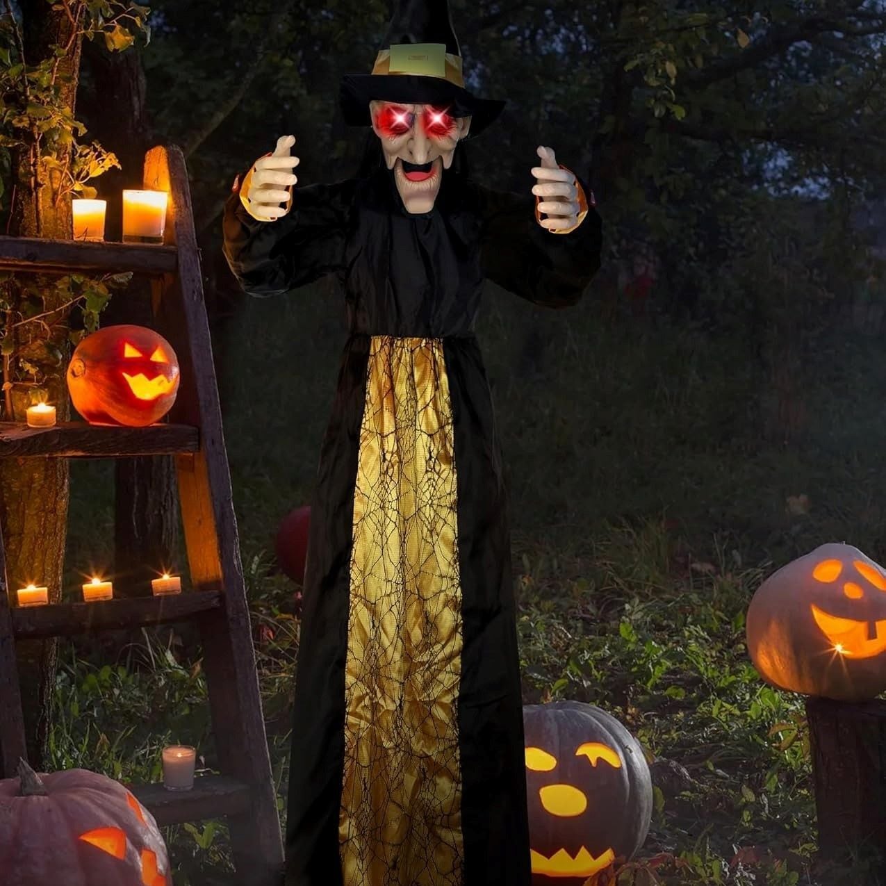 ハロウィン ハロウィン雑貨 魔女 ウィッチ 人形 動く 音が出る 光る