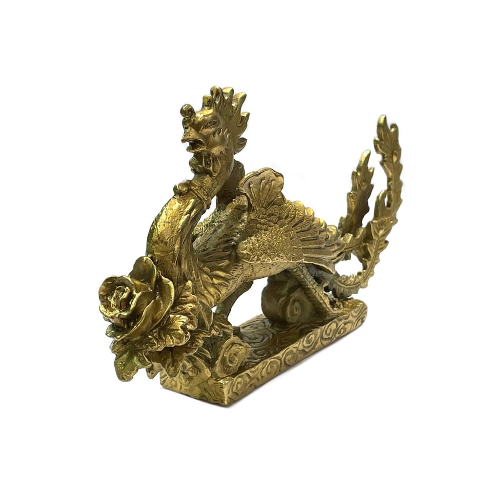 鳳凰 銅 金 ゴールド フェニックス 置物 守護神 縁起物 中国