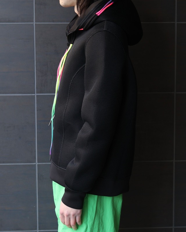 Mesh zip-up hoodie