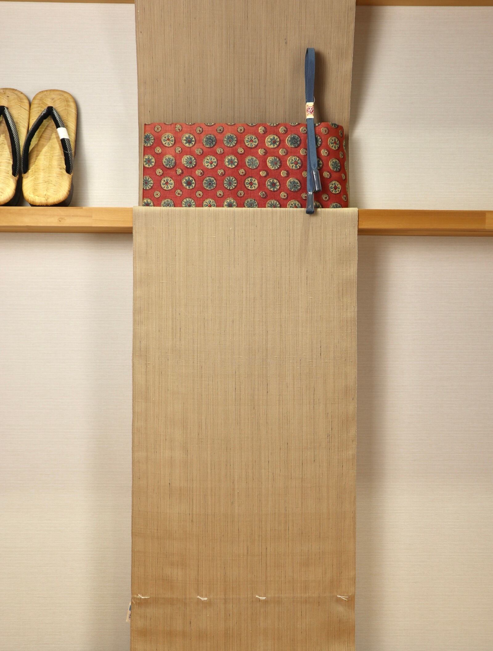 ギャラリー凛　タッサーシルク半幅帯 楽天市場】半幅帯 正絹 ターコイズ《ギャラリー凛》木版更紗