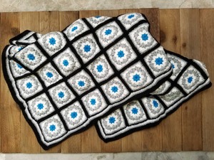 オーガニックウール　モチーフブランケット　  -granny square blanket- 【送料無料】 