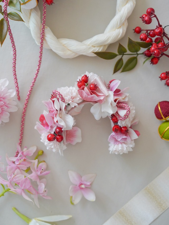 〈予約アイテム〉Drops Flora Crown - Christmas ver. Red check ribbon