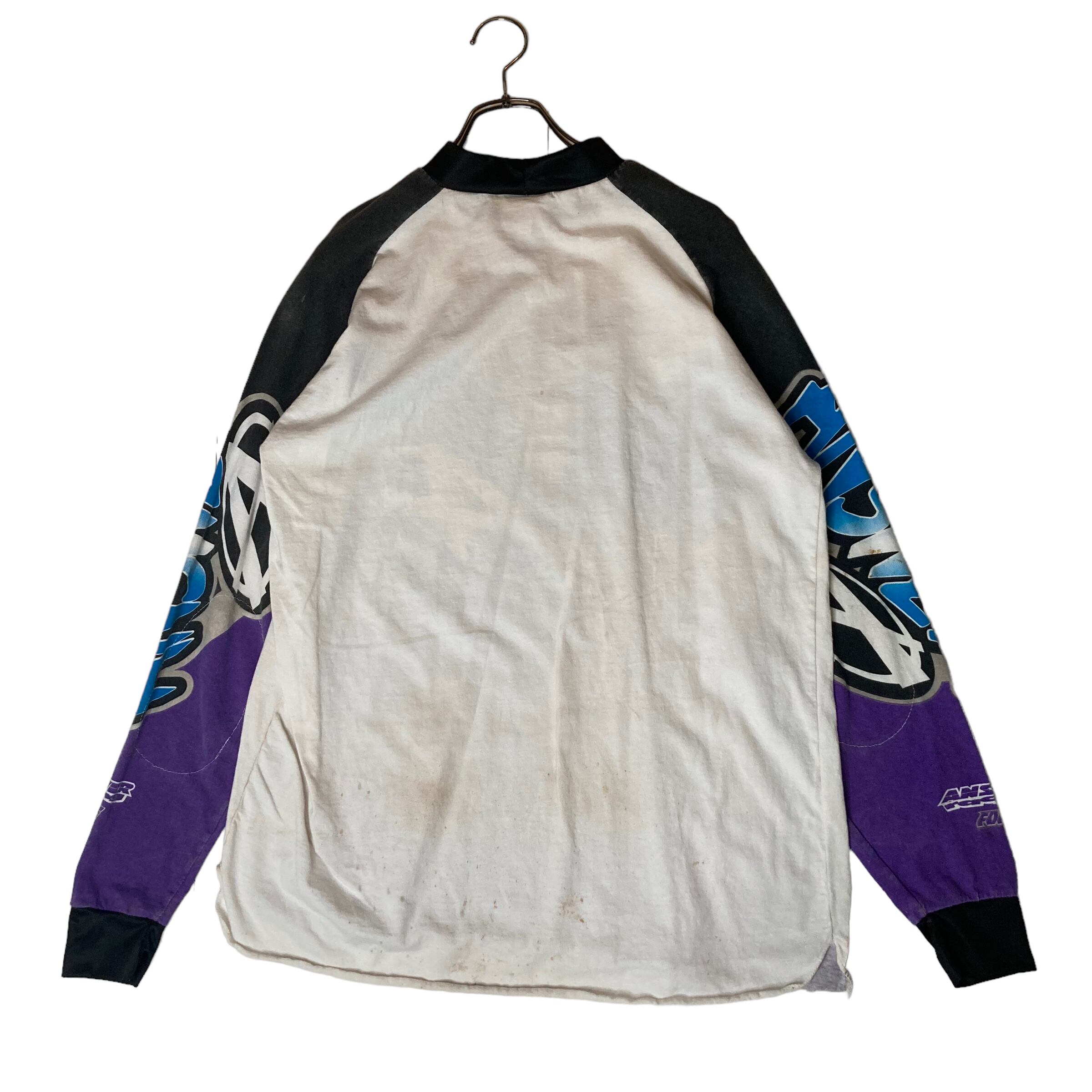 ラグランスリーブ】ANSWER racing 長袖Tシャツ L プリント | 古着屋