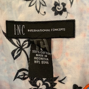 【I.N.C】 長袖 柄シャツ アメリカ古着 スナップボタン インドネシア製