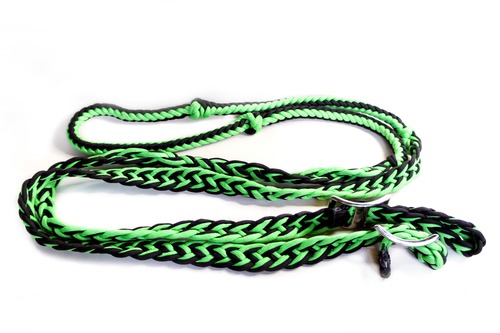 手綱　ロープ　黄緑と黒のミックス　馬具　【EHD04-1805081323】20221109