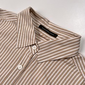 MACKINTOSH LONDON マッキントッシュ ロンドン 切替 ストライプ 7分袖 シャツ 38 /ベージュ系/レディース/三陽商会