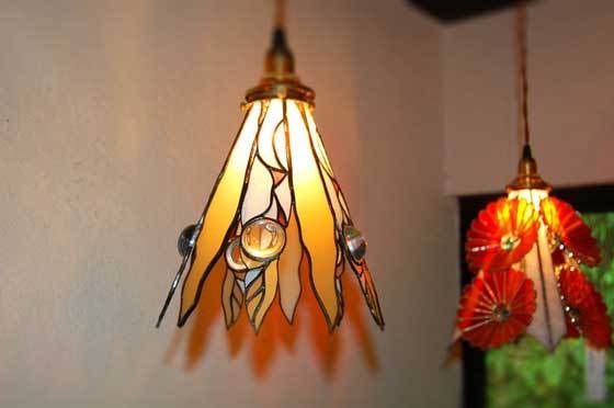 天井照明 Hokupa/PCL ペンダントライト ステンドグラス コード調節収納