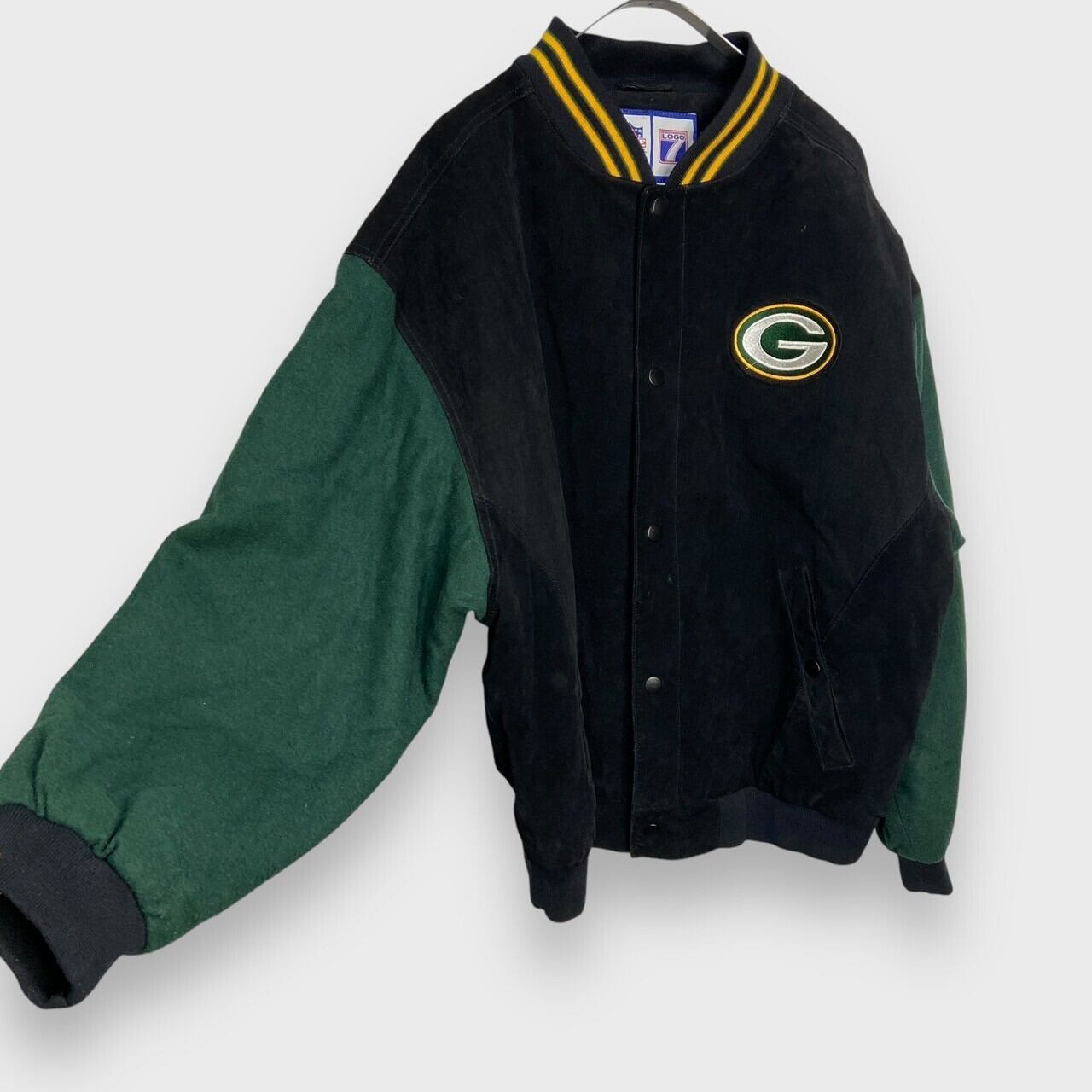 90s NFL グリーンベイ・パッカーズ レザー切り替えスタジャン 90s NFL グリーンベイ・パッカーズ レザー切り替えスタジャン