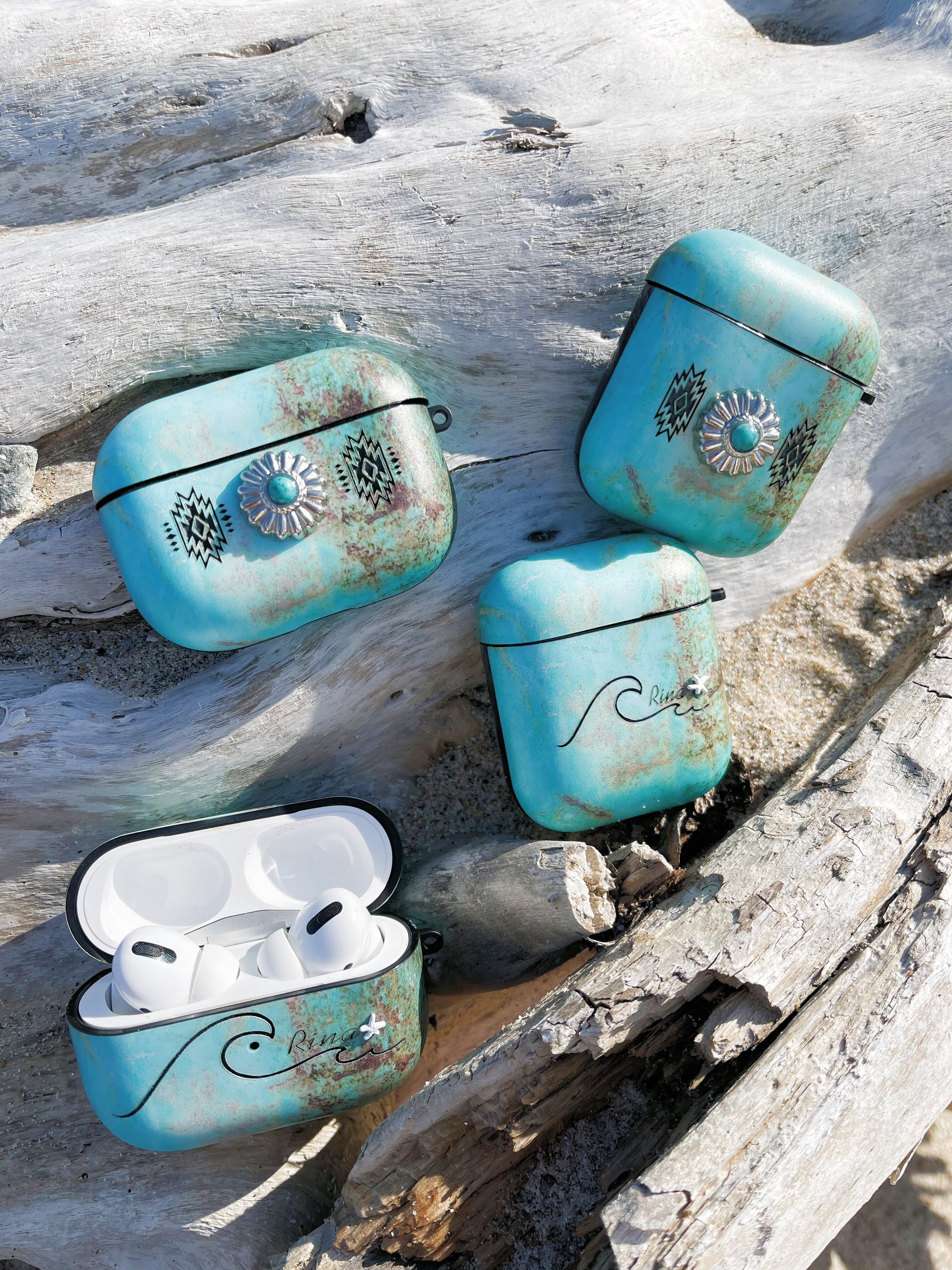 Turquoise AirPods case(concho) | ALOHA GLASS