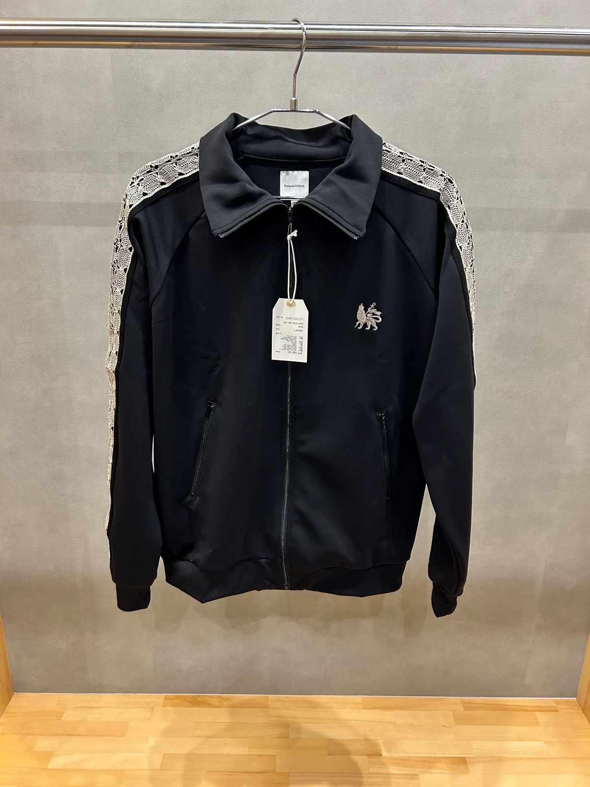Sasquatchfabrix.】LACE TAPE TRACK JACKET BLACK | delhezi