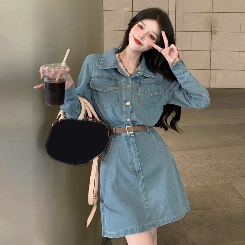 ドレス スプリングオータムスタイルウェストショートスカート ロング 春物 秋物 スーパーモール20515336761