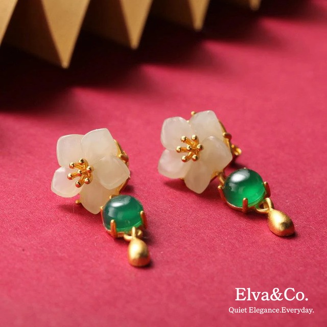 Silk Flower Drop Pierce（シルクフラワードロップピアス）