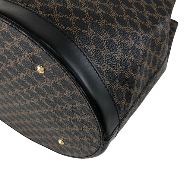 CELINE セリーヌ マカダム ハンドバッグ ブラック ブラゾン型押し PVC トートバッグ vintage ヴィンテージ オールド ypkjyr
