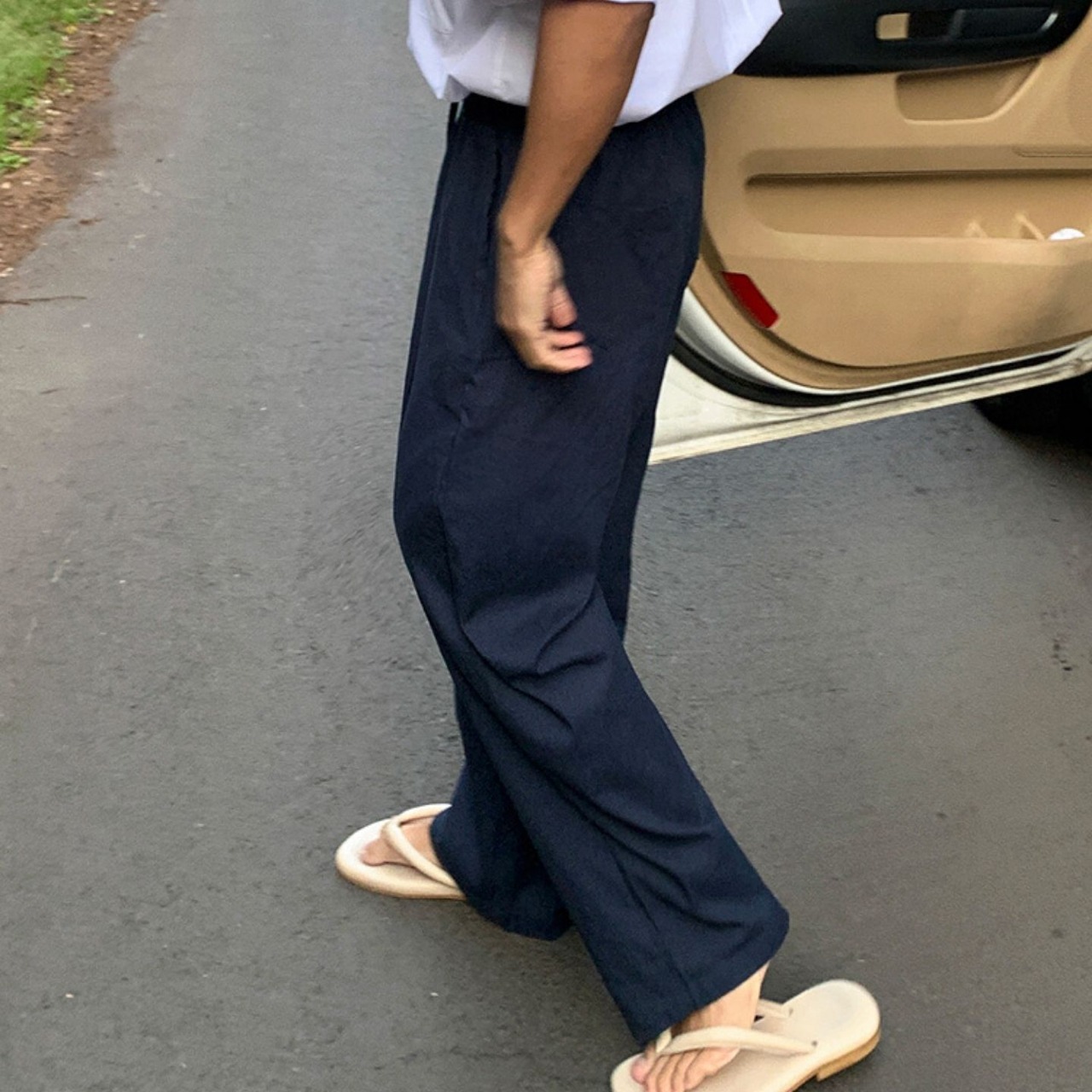 ルーズリネンワイドパンツ　MT0080429