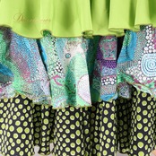 フラメンコ 衣装 エルモサイベリア HERMOSAIBERIA ファルダ スカート ブラック系 ブルー系 グリーン系 黒 緑 黄緑 青 柄 模様 ダンス 発表会 フラメンコファルダ ボランテレディース