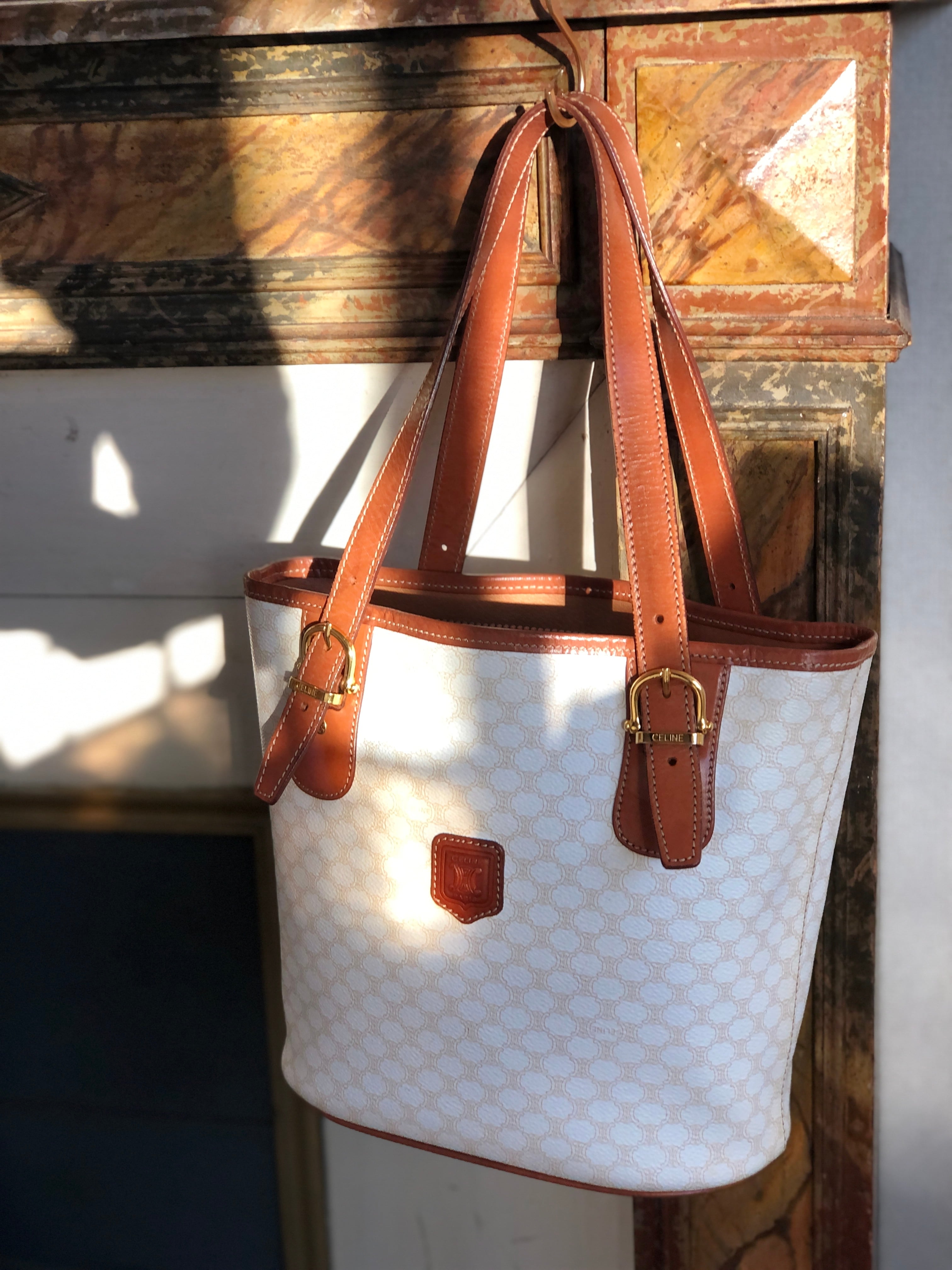 CELINE　セリーヌ　マカダム　ブラゾン型押し　トートバッグ　ハンドバッグ　バケツ　vintage　ヴィンテージ　オールドセリーヌ　gi42wi |  VintageShop solo powered by BASE