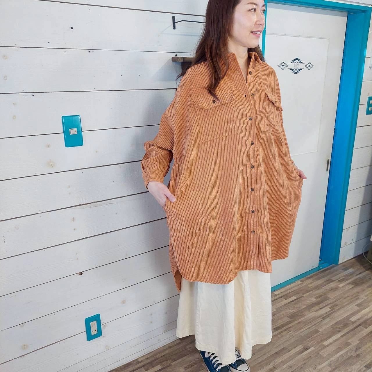 太いコーデュロイシャツジャケット　1979　フリーサイズ