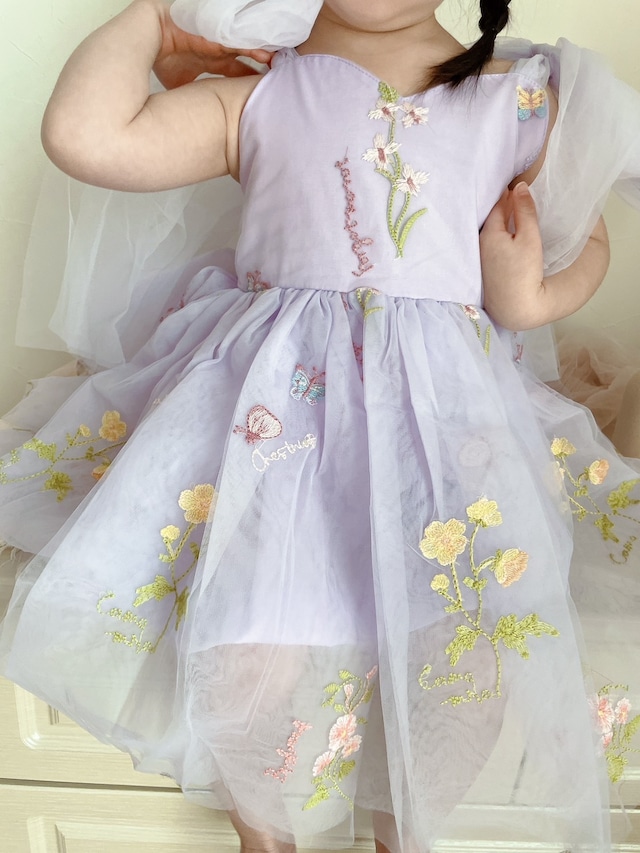 即納garden party one-piece light blue 100size