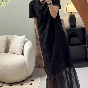 ジャガード シフォン 切り替え ワンピース 3412754