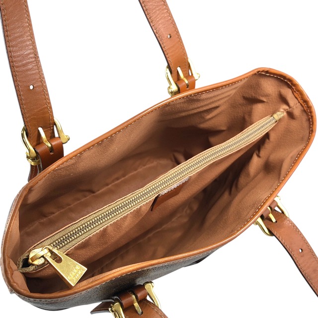 CELINE セリーヌ マカダム トートバッグ ブラウン ブラゾン型押し PVC レザー vintage ヴィンテージ オールド wfn3fv