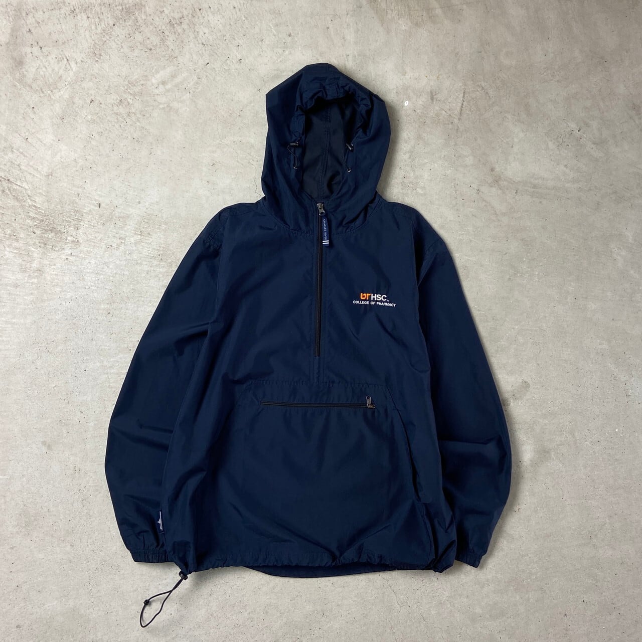 CHARLES RIVER APPAREL ナイロンアノラックパーカー 企業ロゴ 