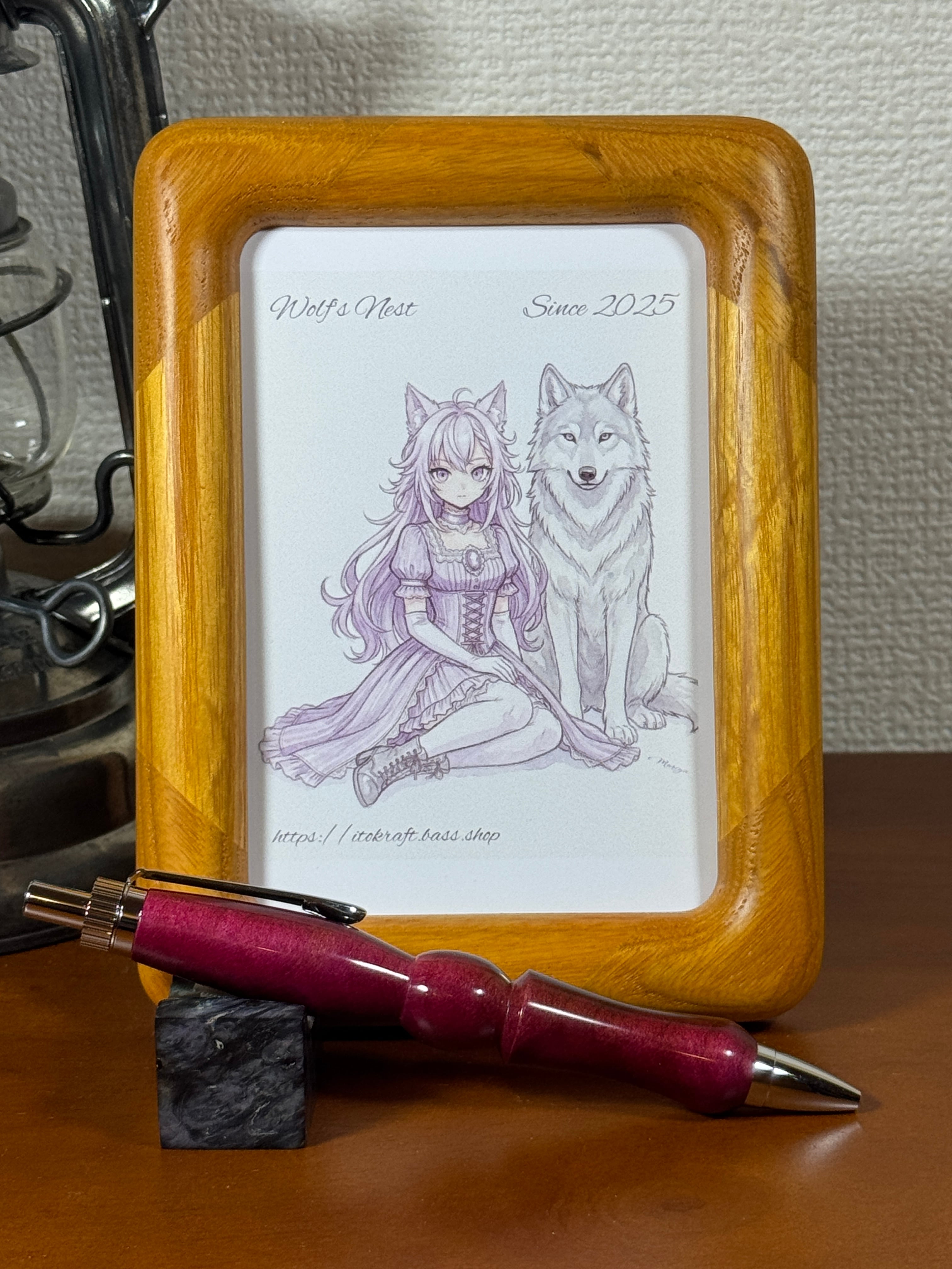 木軸ペン ボールペン35（ウルフネスト ハンドメイド ペン ワークショップ） Wolf's Nest Handmade pen workshop