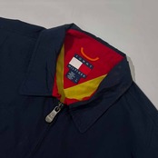 90s TOMMY HILFIGER トミーヒルフィガー ナイロン ジャケット ジャンパー L/ネイビー メンズ ビンテージ