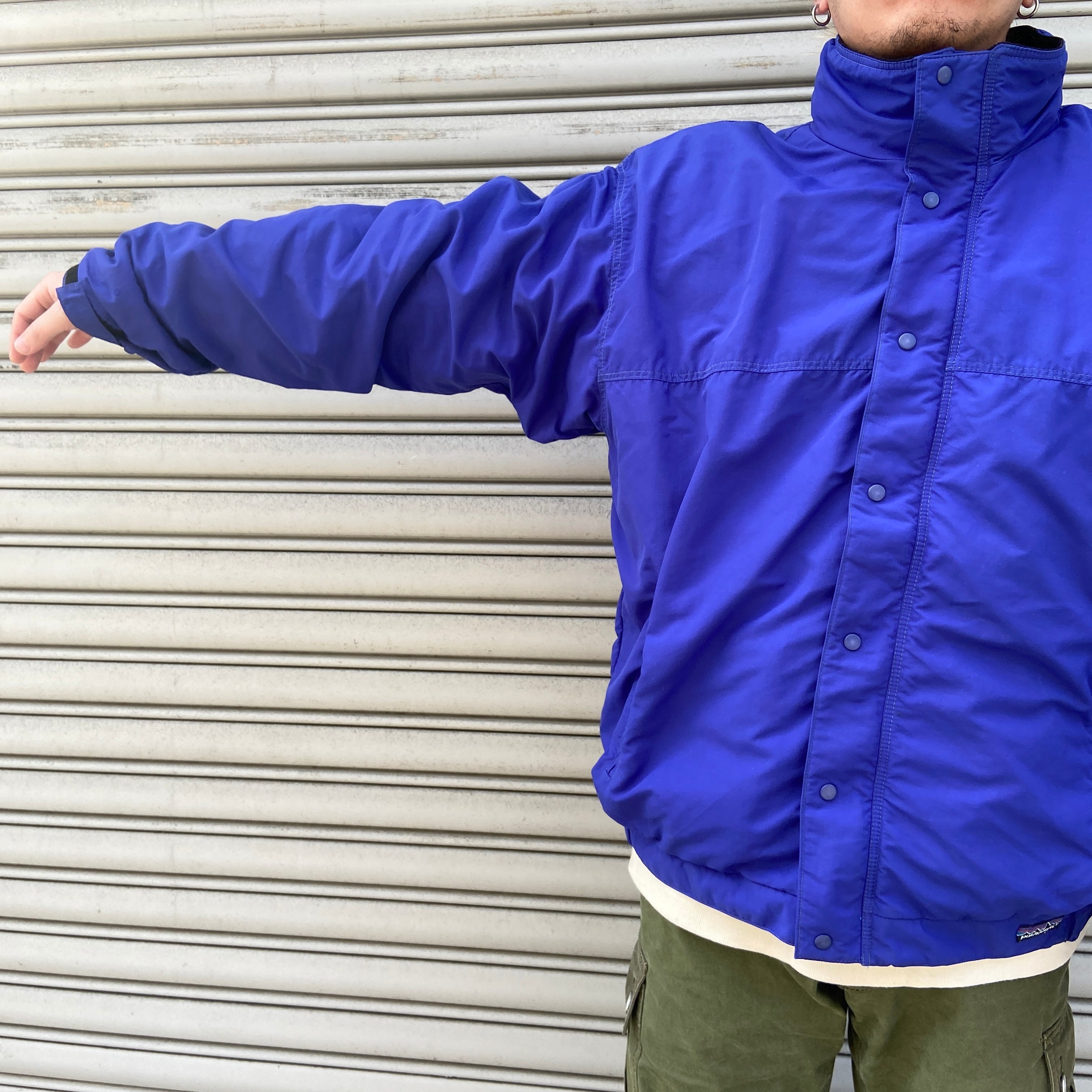 80s USA製 パタゴニア シンチラサークジャケット ナス紺 L 三角タグ