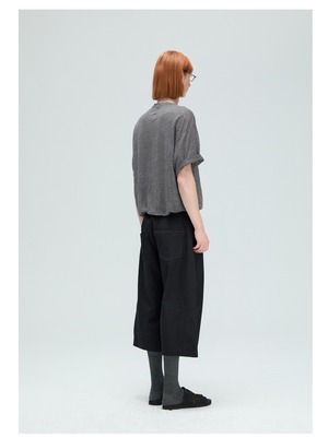 DECESOLO 26SS ストレッチ 7分丈 ワイドストレートパンツ