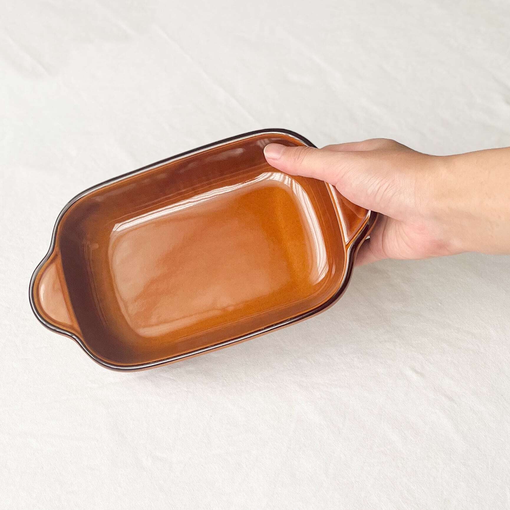 飴色グラタン皿【小判・四角】 | Kamani | 多治見で営む 美濃焼器のWeb