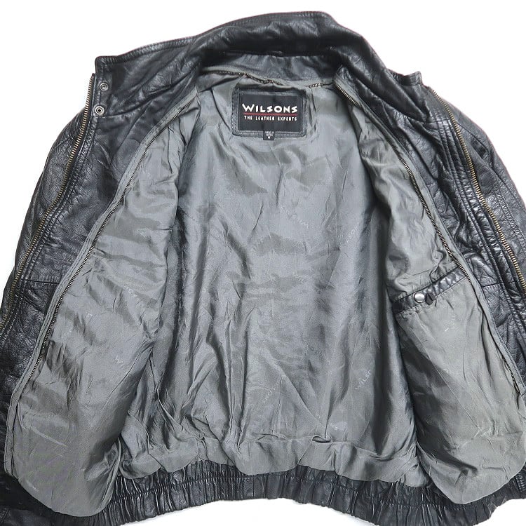 古着 WILSONS 本革 レザージャケット ブルゾン ブラック 表記：M