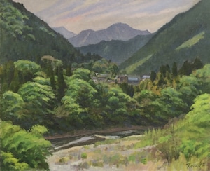 油絵 #7「山間」F15 /  Oil Painting #7 "Mountain Valley"