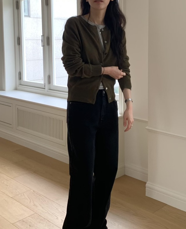 (予約) fl lanel / Cashmere round cardigan 4color