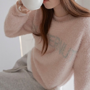 Soft logo shaggy knit pullover 2litr06139