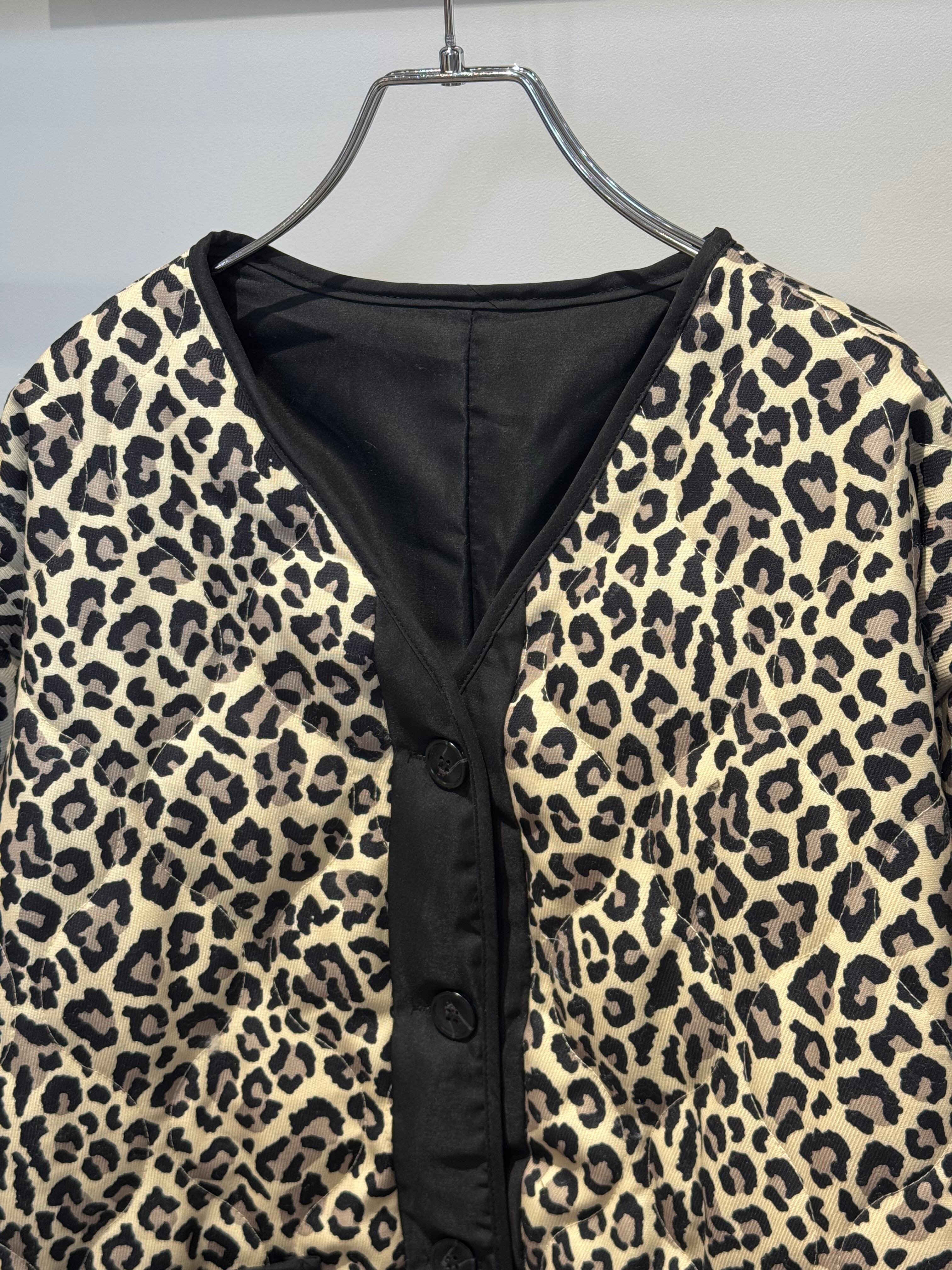 leopard quilting reversible puff jacket