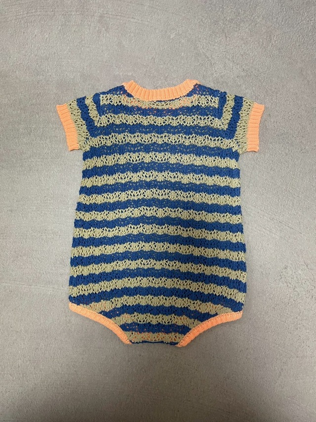 即納andpal &pal アンドパル　ボーダーニットロンパース　