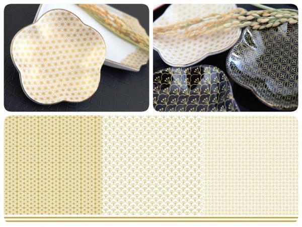 和柄3種類転写紙 ゴールド A3サイズ(ポーセリンアート用転写紙)