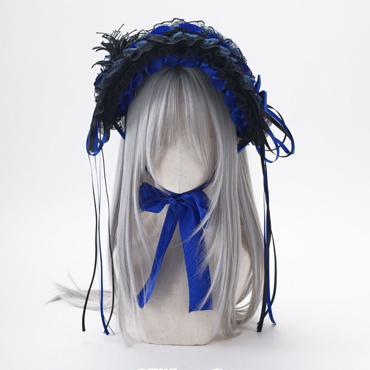 ロザリオチェーンサークルオーナメントレースペアリボンヘアアクセ（2