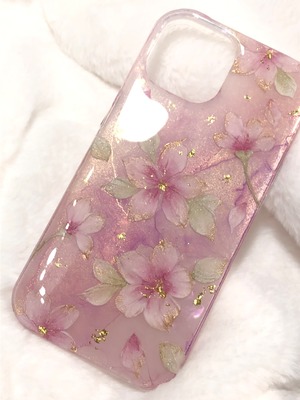 【iPhoneケース】テクスチャー桜