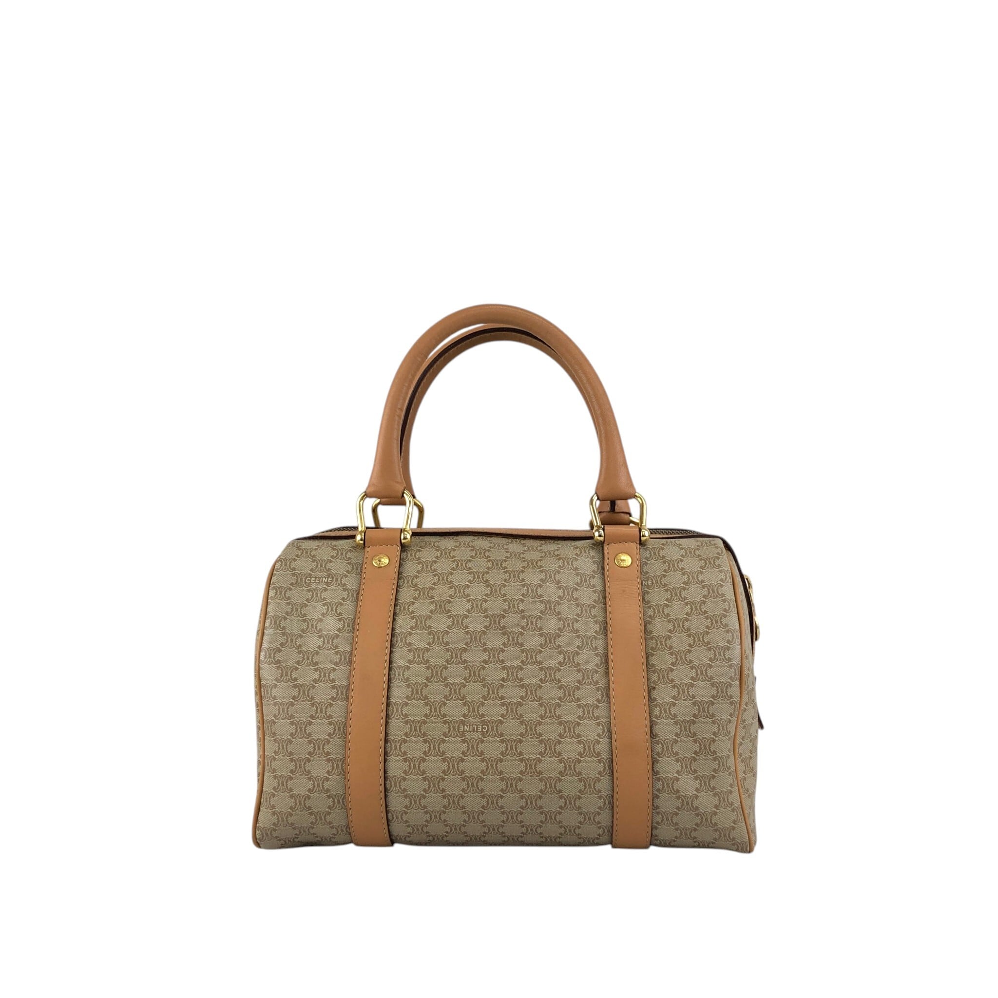 CELINE セリーヌ マカダム ショルダーバッグ ベージュ ブラゾン型押し
