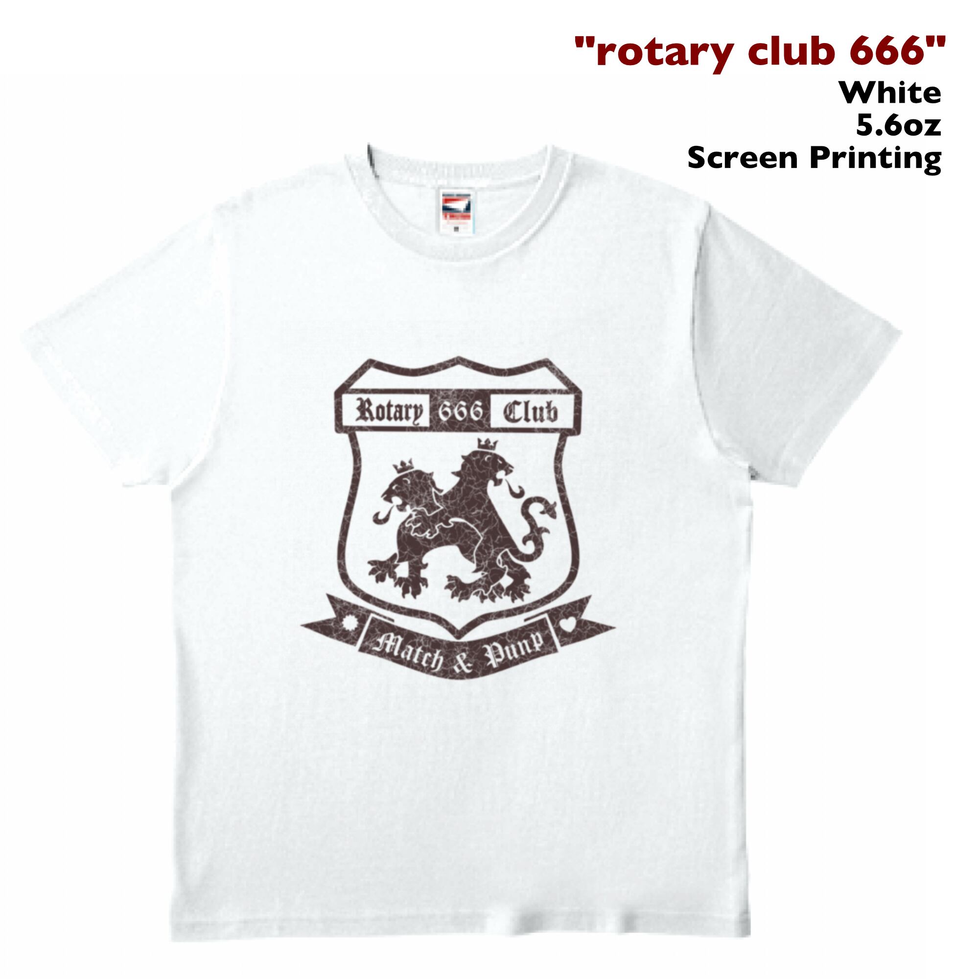 "rotary club 666" #04 -White- Crack Print